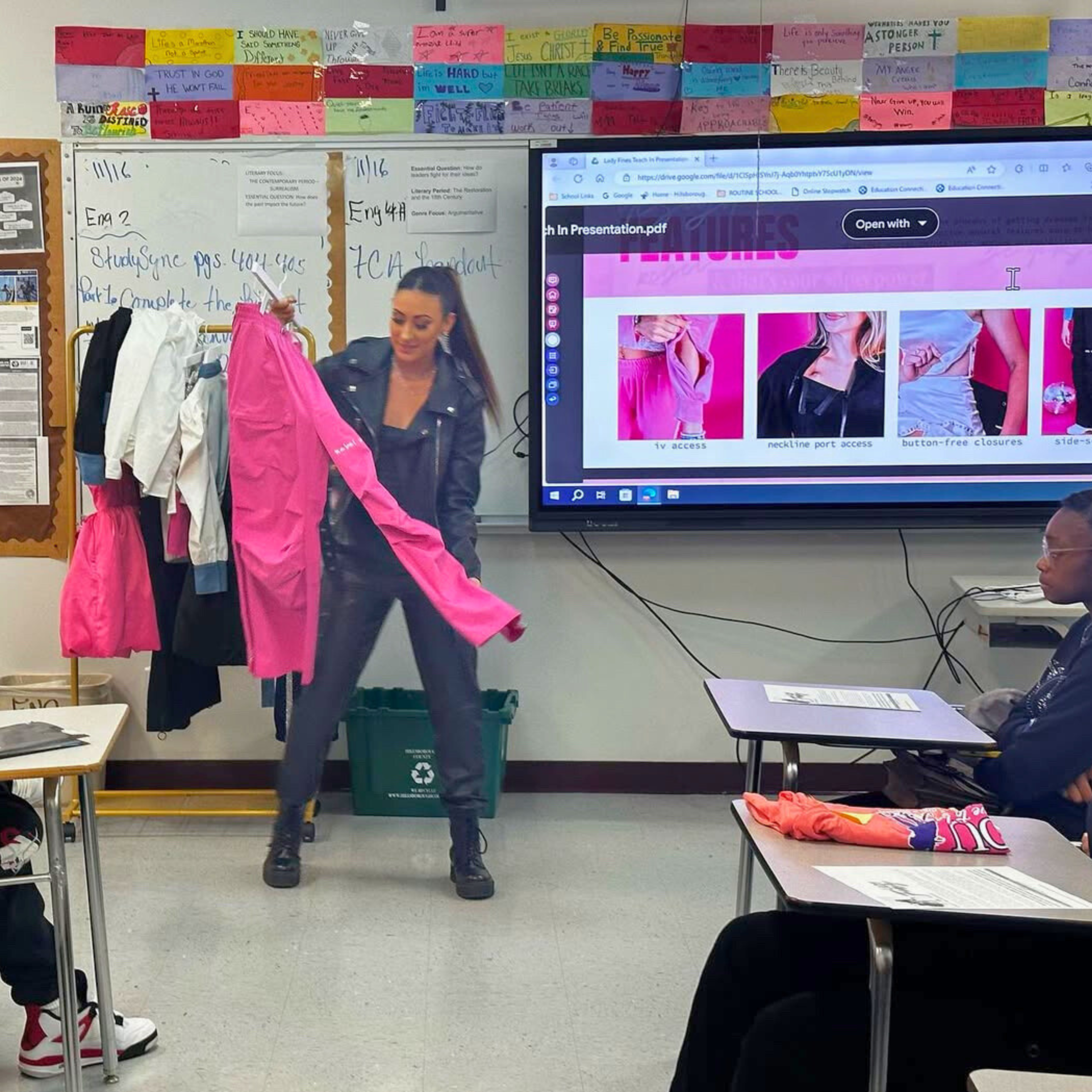 Sharing adaptive fashion insights at Brandon High’s Teach-In!